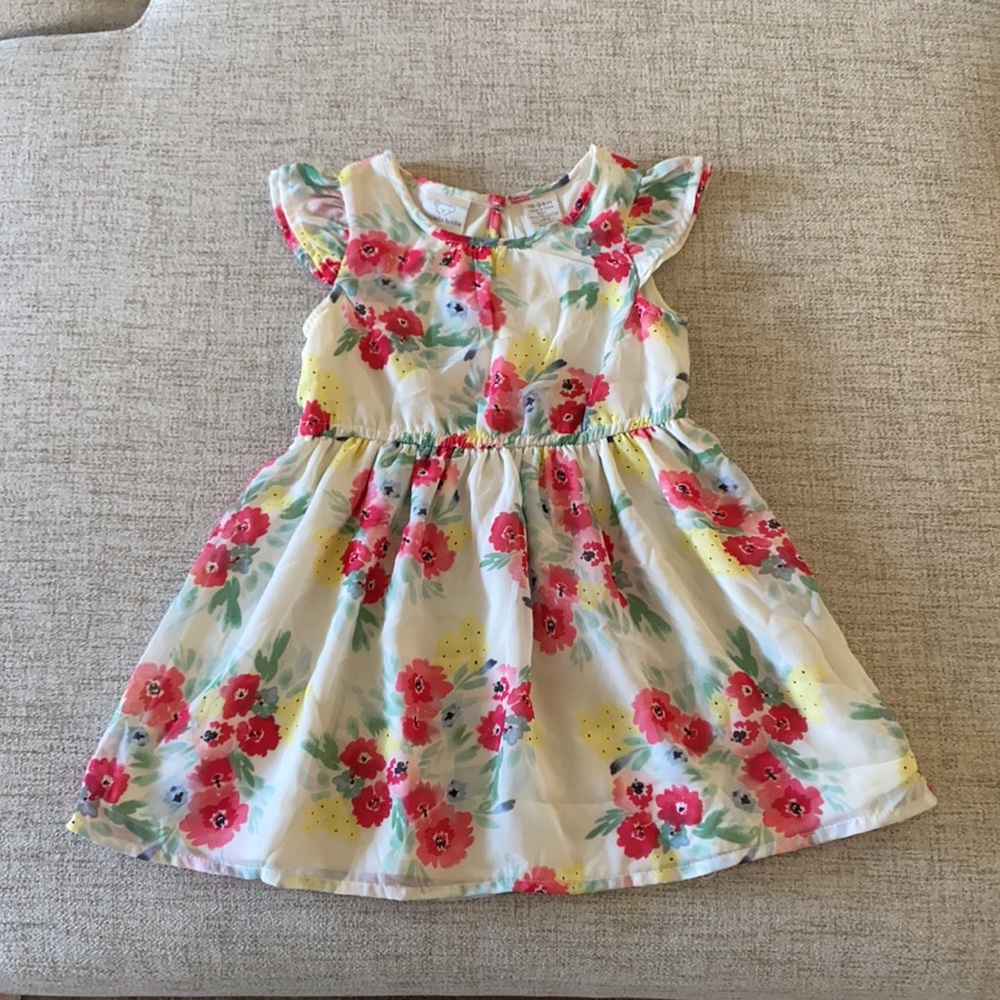 Floral flutter sleeve dress 18- 24 months